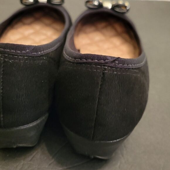 BLACK MOLECA LOW WEDGE STYLE FLAT SHOES - Picture 9 of 16